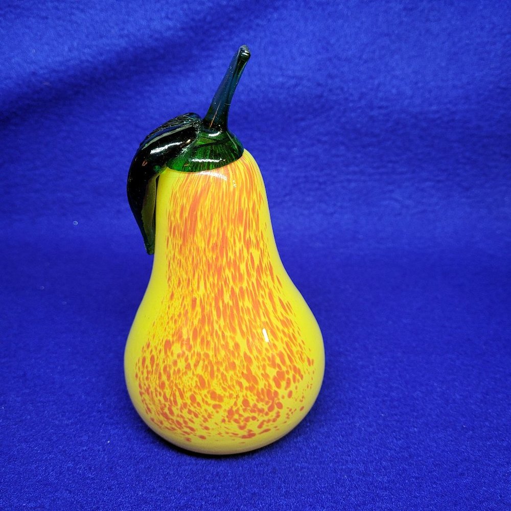 Vtg Royal Gallery Blown Glass Pear Czech Republic
